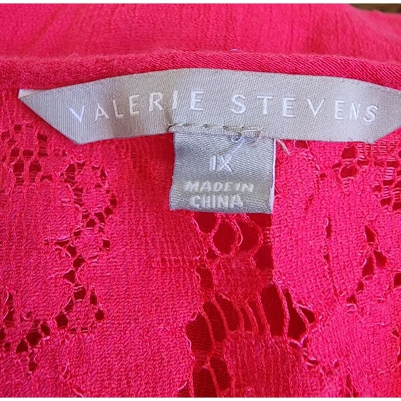 Dark Pink Lace Oversized Top Boho Hippie Chic Size 1X Valerie Stevens - Picture 6 of 7